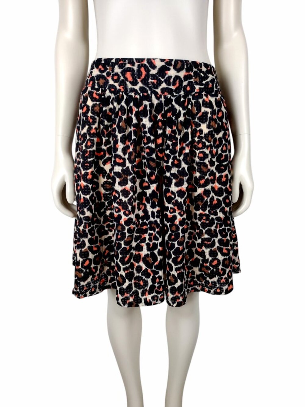 Who What Wear Animal Print Belted Fit and Flare Skirt With Pockets Size L